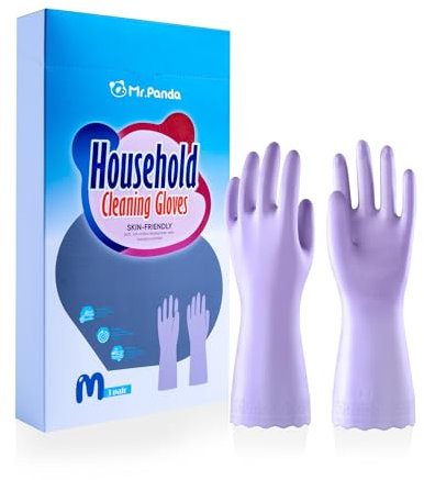 Mr. Panda 3 Paar Hautfreundliche Haushaltshandschuhe, Baumwoll-Innenhandschuhe, Wiederverwendbare Spülhandschuhe für das Abwaschen von Geschirr, Küche, Größe 9/L