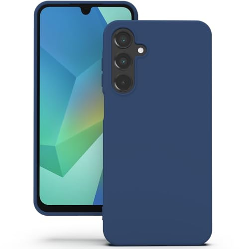 YATWIN Silicone Case for Samsung Galaxy A16, Soft-Touch, Shockproof, Slim, Durable Phone Cover - Dark Blue