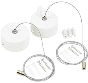 Rosette rotonde da soffitto in alluminio, 60 cm, cavo di sospensione 100 cm