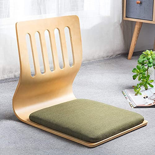 Japansk benlös golvstol i nät – tatami-premium, meditationsstol i trä för burspråk, dagfönster, loungestol – perfekt för läsning, TV-tittande – lat soffa för ultimat komfort