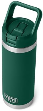 YETI Rambler 18 oz (532 ml) C Flasche Mit Farblich Abgestimmtem Trinkhalmdeckel - Black Forest Green