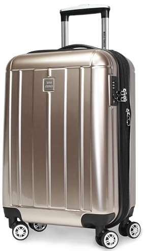 World Traveler VentureX Fluggesellschaft zugelassenes Handgepäck - Leichter Hartschalenkoffer aus Polycarbonat mit Spinnrollen, Contour Champagner, 20-inch, Venturex Fluggesellschaft zugelassenes