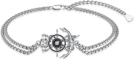 YueYuan Bracciale da uomo con ancora in argento Sterling 925 con ancora gioielli marini, regalo per uomini