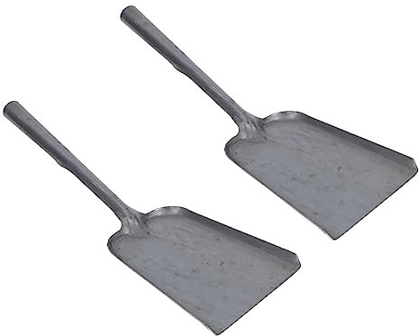 LOEFLIFA 2 Pezzi Paletta Manuale Per Cenere e Carbone Resistente e Durevole Design Per Manico in Legno Multiuso Per Spazzatura e Spargimento