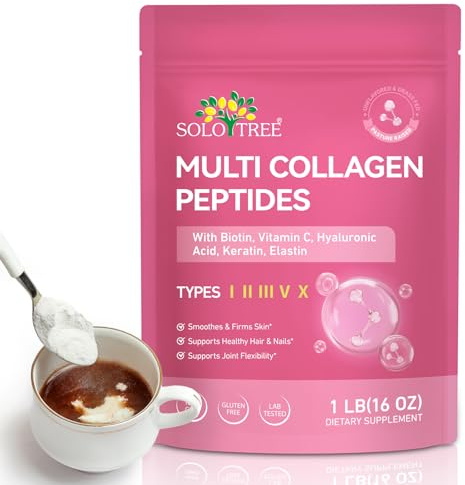 Peptidi di collagene,collagene idrolizzato in polvere,con vitamine, insapore,altamente solubile,supporta la pelle, i capelli e le unghie,senza additivi, 454 g
