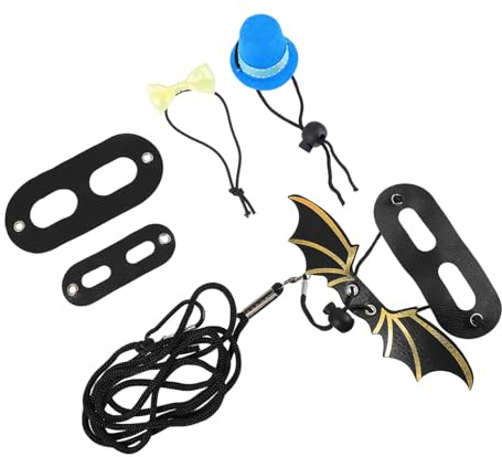 TOYANDONA Conjunto De Arnés Ajustable para Correa Extra Larga y Sombrero con Pajarita Azul Suministros para Reptiles Fiestas y Navidad
