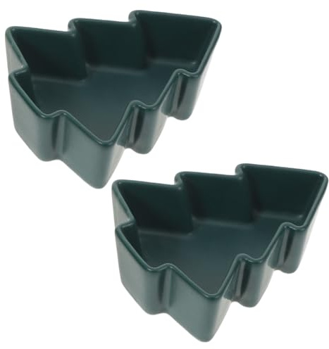 Healifty 2pezzi Vassoio Ad Albero in Ceramica Per Spuntini Da Tavola Vassoio Da Portata Forma Di Albero Di Natale Piatto Per Frutta e Caramelle