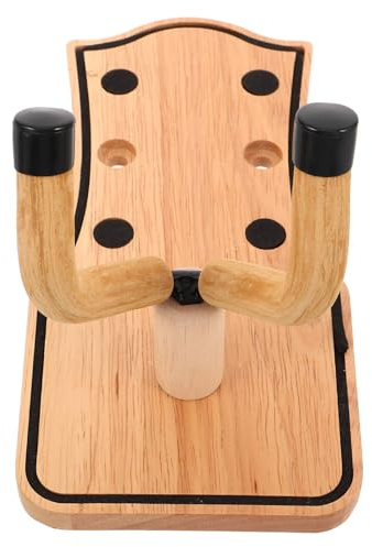 Cabilock Supporto da Parete in Legno per Chitarra e Ukulele Montaggio Rapido Compatibile con Basso Elettrico e Acustico Organizer Salvaspazio per Studio e Casa Design Naturale Elegante