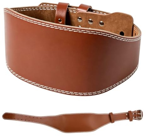 Ceinture de Musculation en Cuir 120cm, Ceinture D'haltérophilie, 15 cm Largeur avec Double Prong Boucle, Support Lombaire, Réglables pour Powerlifting Fitness Homme Femme, brun