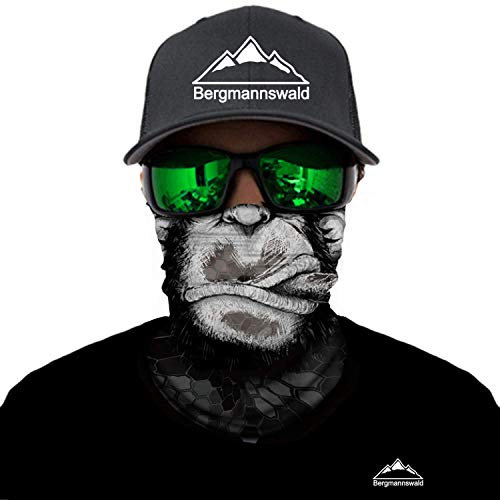 Bergmannswald® Multifunktionstuch nahtlos (1er Pack, Ape der rauchende AFFE)