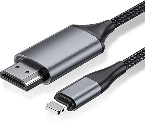 Adattatore Lightning a HDMI 2.0m per iPhone 14/13/12 & YouTube su TV - Risoluzione HD 1080P (iOS 18/17 - Non Compatibile con iPhone 16/15/Netflix)