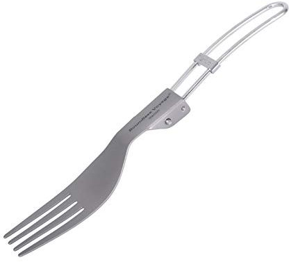 iBasingo Titane Fourchette pliante Camping Couverts Viande Fruits Fourchette Extérieur Voyage Portable Vaisselle Petit Flatware Léger Voyage d'affaires Pique-nique Randonnée Pêche Vaisselle