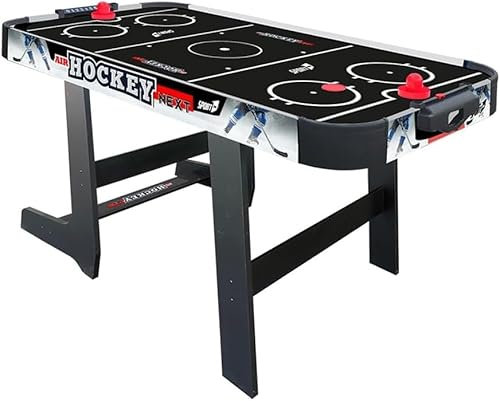 Sport1 Air Hockey Next Vertikaler Klapptisch Air Mini mit Lüfter 12 V Platzsparender Air-Hockey-Tisch Maße 121 x 60 x 76 cm 2 Griffe und 2 Scheiben inkludiert mit integrierter Punktezähler.