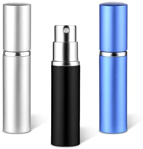 WLLHYF 3 PCS Perfume Atomiser Bottle 5ML Travel Size Spray Bottle Small Refillable Perfume Decanter Mini Empty Portable Spray Bottles Container for Purse Handbag Pocket Luggage Travel Essentials