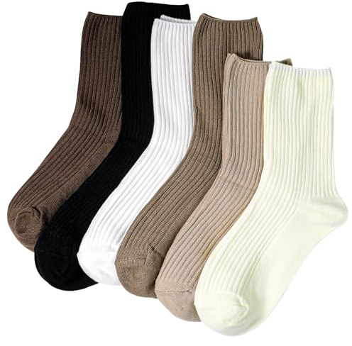 Vin Beauty Womens Socks, 6 Pairs Women’s Multi pack of Colorful Cotton, Cotton Breathable Wicking, Socks for Women, Suitable for Sports, Leisure and Parties, UK 4-8, Thin(Stripe Socks)