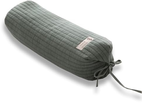 BEDAZE Buckwheat Pillow for Sleeping 14''x21'' Neck Roll Pillow Provide Firm Support, Adjustable Loft Bolster Pillow Relieves Neck and Shoulder Pain (Green)