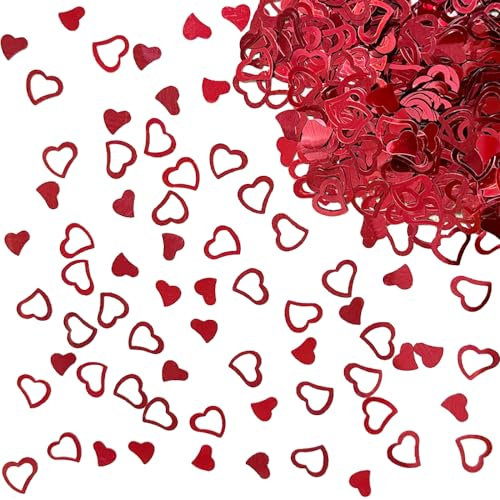 AIVEKE Herz Konfetti Hochzeit - Glitter Rot Konfetti für Geburtstag, Tischdeko, Heiratsantrag, Jahrestag, Valentinstag Dekoration
