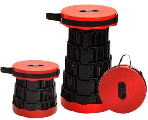 KunpengZen Folding Stool, Collapsible Stool Portable Load Capacity 600kg, Adjustable Camping Telescopic Stool for Outdoor, BBQ, Fishing, Hiking, Gardening, Picnic, Festivals Indoor