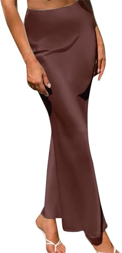 Pennkjol dam lång elegant: satinkjol lila satin kjol curvy sidenkjol lång svart maxikjol fläckkjolar midja elegant sidenkjol pennkjol lång kjol vintage sidenkjol silke kjol