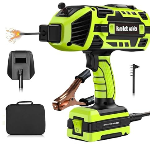 Saldatore portatile, Saldatore portatile per bacchette per saldatura da 1/16 a 1/8, Pistola per saldatura portatile, Saldatrice portatile, 6 impostazioni di corrente variabili (Green)