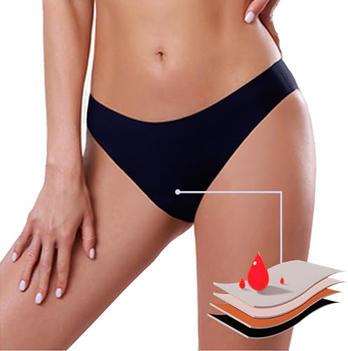 Period Pants for Women Swimming, 4Ply Leakproof Traceless Bikini Menstrual Swimwear Bottoms for Girls Teens, Super Absorbent Quick Dry Swim Shorts for Beach Pool Black