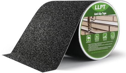 LLPT Anti Slip Tape 152mm x 5m Heavy Duty Grip Tape Black | Non Slip Traction Strips for Stairs Waterproof Outdoor Indoor Stair Steps Boats Ramp Staircase Tread