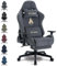 Symino Chaise Gaming Ergonomique et Fauteuil Gamer avec Repose-Pieds Télescopique Coussin à Ressorts, Support Lombaire et Hauteur Réglable 200kg (Faux Daim, Gris)