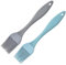 Pincel de silicona para hornear, 2 unidades de 17 cm para cocina, pastelería, cepillo para barbacoa, cepillo para barbacoa, pastelería, agitación, hornear, cocinar, gris, azul