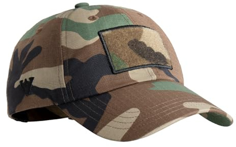 IDOGEAR SPORTS Tactical Baseball Cap Military Hat for Men Trucker Fitted Cap for Outdoor Golf Running Fishing Hiking Hunting(Woodland)