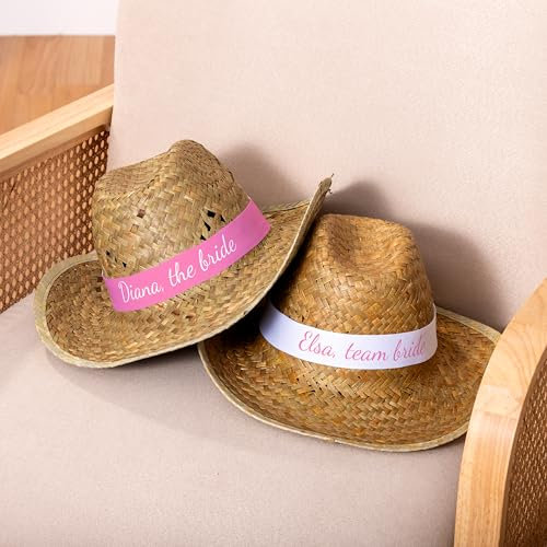 Made in Gift | Sombrero de Paja con Cinta Personalizada | Ideal para Despedidas, Bodas, Ferias o Fiestas | Talla Única | Regalo Original para Celebraciones | Personalizable con Texto