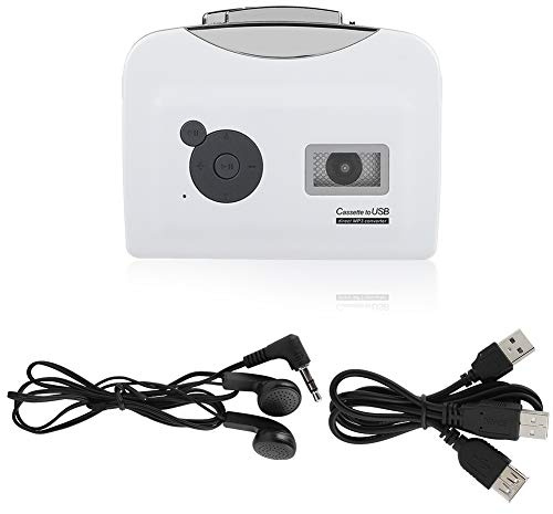 Bärbar kassettband till MP3-omvandlare USB-minne Musikspelare Lättviktskassett Capture Audio Converter för musikälskare Vit 245g