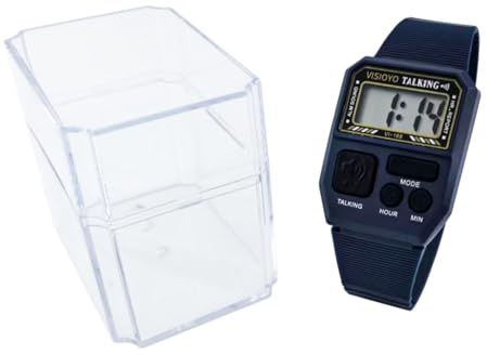 Reloj Parlante en Español – para Ciegos, Baja Visión y Personas Mayores con Botones Grandes, Alarma Audible y Anuncio Automático