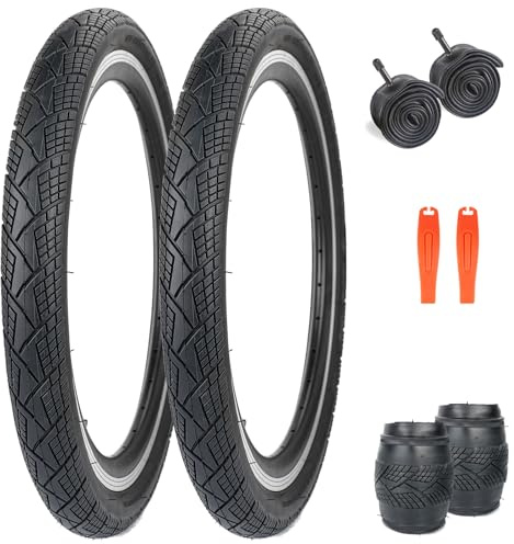 Vikbart 20-tums däck 20 x 1,75 däckmantel, cykel, reservdäck, vikbart för cykel, MTB Mountain ersättning för mountainbike, barncykel, Commuter Bike (20 x 1,75 (2 däck och 2 slangar))