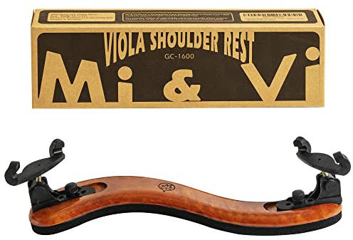 MI&VI Viola Shoulder Rest - Real Wood, Round, Collapsible, Adjustable, Excellent Support Grip (Viola 15-17)