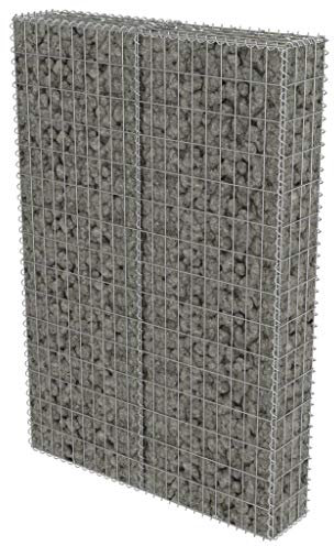 Festnight Gabion Jardin Mur à Gabion Acier Galvanisé Gabion Jardiniere Argenté 100 x 20 x 150 cm