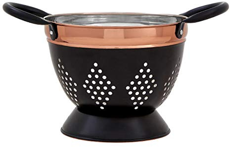 Prescott Small Colander, Charcoal/Copper