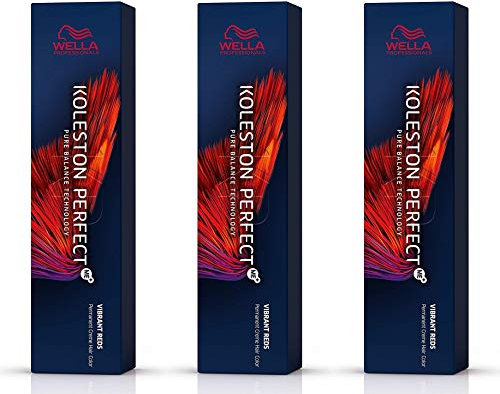 Wella Koleston Perfect Me+ KP VIBRANT REDS 55/66 - Confezione da 3 pezzi, colore: Marrone chiaro intenso, viola intenso