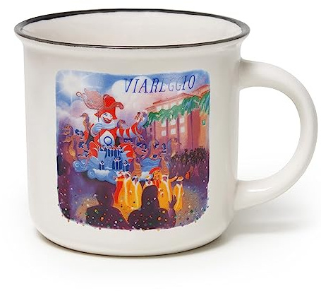 LEGAMI - Tasse en porcelaine, Thème Viareggio, New Bone Chine Porcelaine, Tasse à déjeuner, Villes du monde, Tasse à café, Thé, Lavable au lave-vaisselle, Diamètre 10 cm, Contenance 350 ml