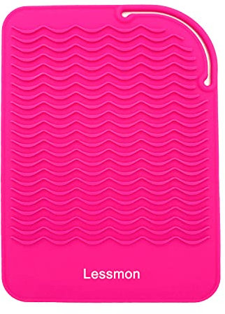 Heat Resistant Mat for Curling Irons, Hair Straightener, Flat Irons and Hair Styling Tools 9 x 6.5, Pink