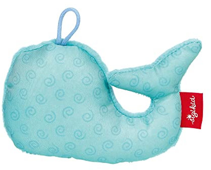 SIGIKID Greifling Wal, RedStars Babyspielzeug mit Rassel: greifen, entdecken, spielen, für Babys ab Geburt, Art.-Nr. 42894, blau 11 cm