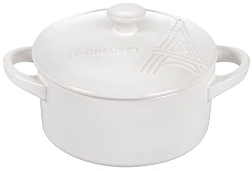 Eiffelturm Mini-Kokotte aus Steingut, Weiß