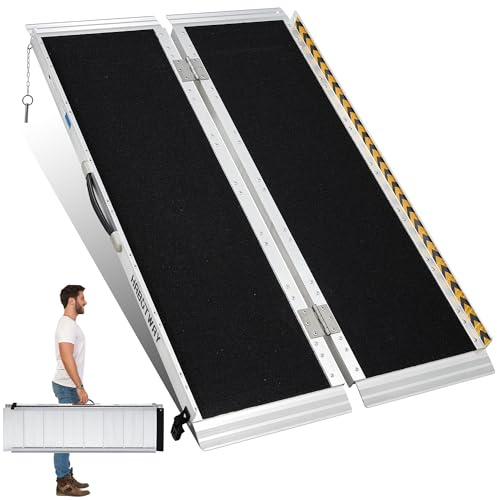 HABUTWAY 4ft Wheelchair Ramps for Home Steps, Portable Wheelchair Ramp Holds up to 800Lbs, Threshold Ramp with Non-Slip Resistant Surface, Ramps for Wheelchairs for Home, Stairs, Steps, Doorways