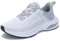 M MAGPER Laufschuhe Damen Air Sportschuhe mit Dämpfung Turnschuhe Atmungsaktiv Schuhe rutschfest Fitnessschuhe Weiß Grau Size 39 EU