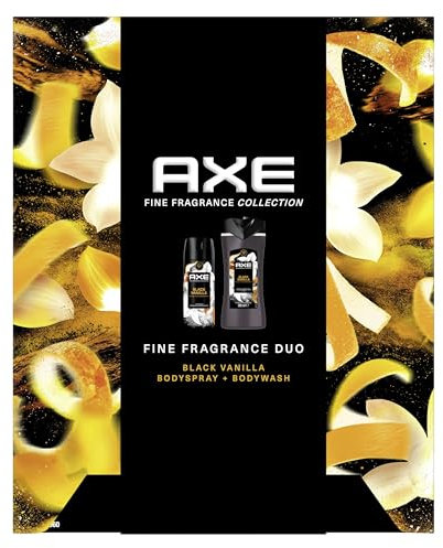 Axe Fine Fragrance Collection Geschenkset Black Vanilla Pflegeset mit Deodorant und Duschgel (150 ml + 300 ml)