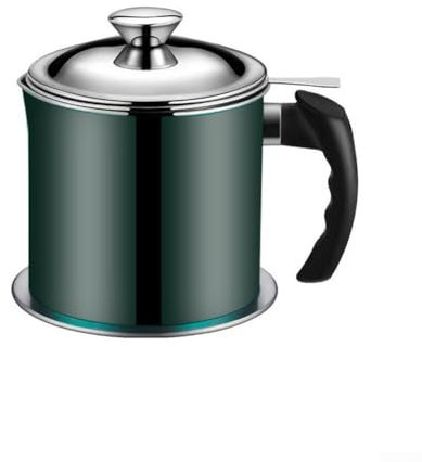 Zoegneer Piccola friggitrice giapponese per friggitrice a bacon, in acciaio inox, con coperchio e filtro (verde)