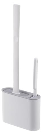 Nybhyjka Scopino per WC, scopino in silicone,Scopino per WC con design per drenaggio | Scopino e portascopino per WC con manico lungo Scopino per WC per lavabo WC