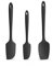 Doosu 3 Stück Silikon Spatel Set, 315 ℃ hitzebeständiger flexibel Teigschaber lebensmittelecht nahtloser Antihaft Küchenutensilien zum Kochen Backen Mischen Rühren Schaben Servieren (Schwarz)