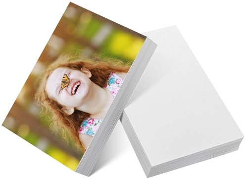 50 Blatt Fotopapier A4, Tragbares Drucker Photo Paper für Tintenstrahldrucker, 200g/m² Fotopapier Fotokarten Glanzpapier Perfekt für Fotodrucke und kreative Projekte (50, A4 Weiß)