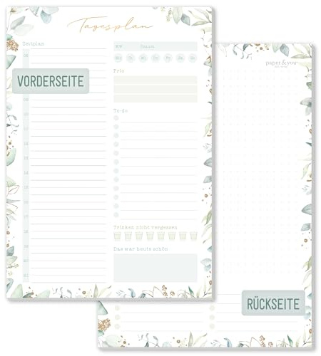 Häfft Tagesplaner Block A5 Daily Planner mit To-do-Liste Blattgold