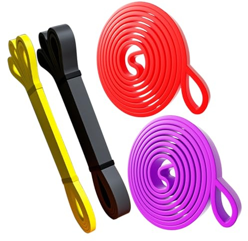 Allmänna träningsband - 4-pack elastiska band, starkt skjutbälte, lätt formmotståndstillbehör för daglig träningsflexibilitet | APPARTA